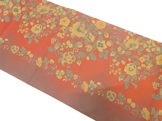 JAPANESE FUKURO OBI / WOVEN CHINESE FLOWER